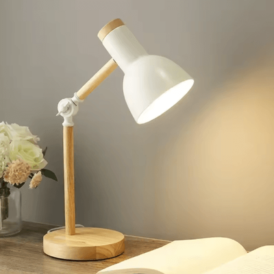 Inspire Picks Nordic Wooden LED Table Lamp Adjustable Head Desk Light With Eye Protection white au Plug 5w White Light
