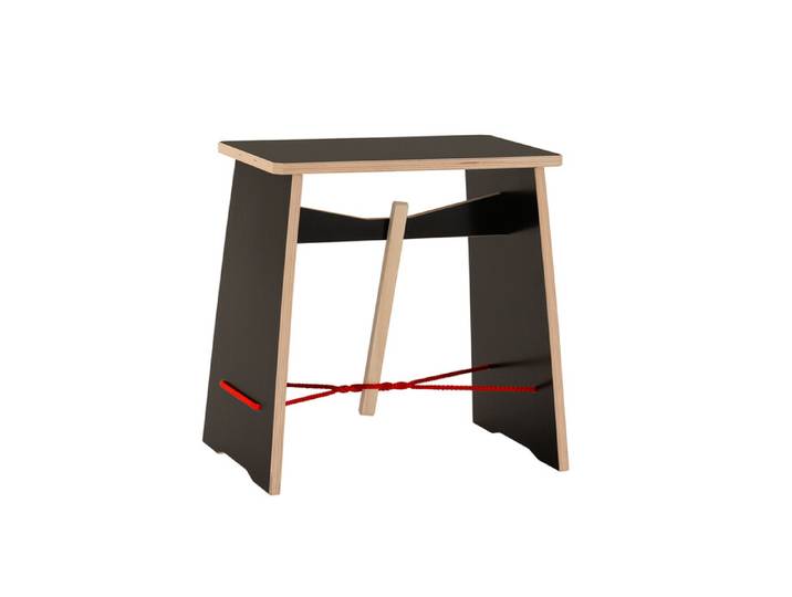 Hocker Strammer Max Nils Holger Moormann schwarz, Designer Max Frommeld, 44x43x30 cm