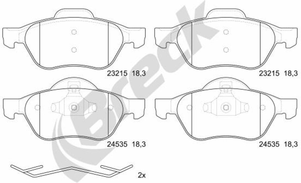 Bremsbelagsatz BRECK 24535 00 701 00, Vorne