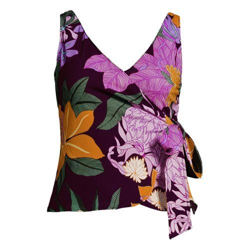 Tankini-Top mit seitlichem Bindeband für Damen, Damen, size: regular, Lila, Elasthan/Polyester-Mischung/Nylon-Mischung, by Lands' End