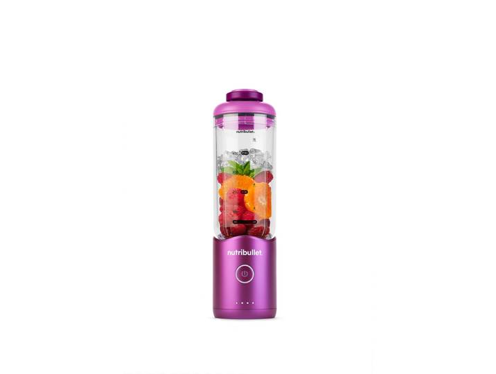 NUTRIBULLET Smoothie-Maker Flex NBP013VT - zerkleinert Eis & gefrorene Früchte, Violett , violett, B:8,2cm H:29cm T:8,2cm, Zerkleinerer, 590ml, BPA-frei mit Trinkdeckel, USB-C & Trageschlaufe, 15+ Mixzyklen, Smoothie-Maker