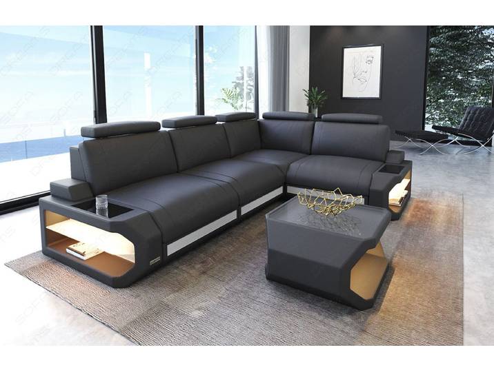 Couch Siena L-Form in Leder