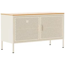 Oviala Business Modernes Sideboard mit 2 Türen, L 100 cm, aus ecrufarbenem Metall