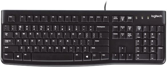 Tangentbord Logitech K120 Svart, sladd