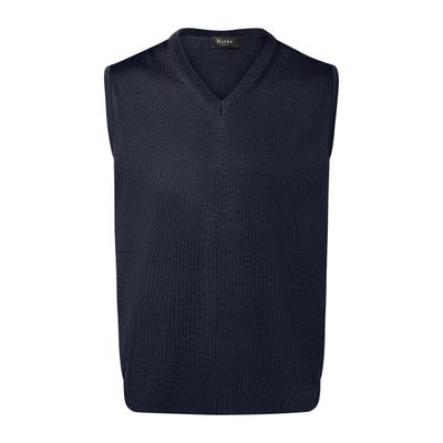 Pullunder MAERZ MUENCHEN "Maerz Muenchen 460000 Strickpullunder Herren Bekleidung", Herren, Gr. 56, blau, 100% Wolle, V-Ausschnitt, Pullover Pullunder