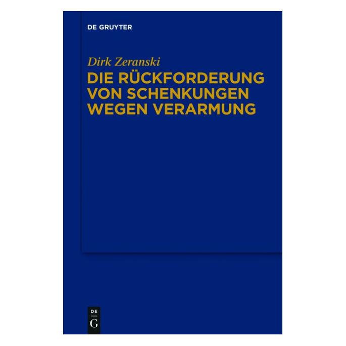 De Gruyter Zeranski,D.:Rückforderung von Schenkung (54598289)