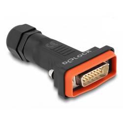 Delock 87806 VGA Adapter [1x D-SUB-Stecker 15pol. - 1x Löten] Schwarz, Orange Wasserdicht