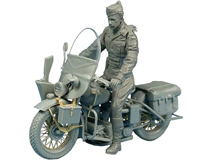 Miniart 1:35 Schaal Amerikaanse Militaire Politieagent met Motorfiets Plastic Model Kit