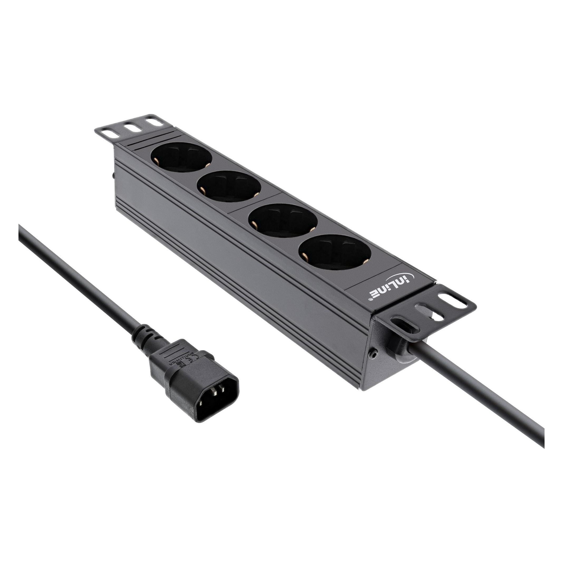 InLine 10" Steckdosenleiste (4x, 2 m) (16421J)