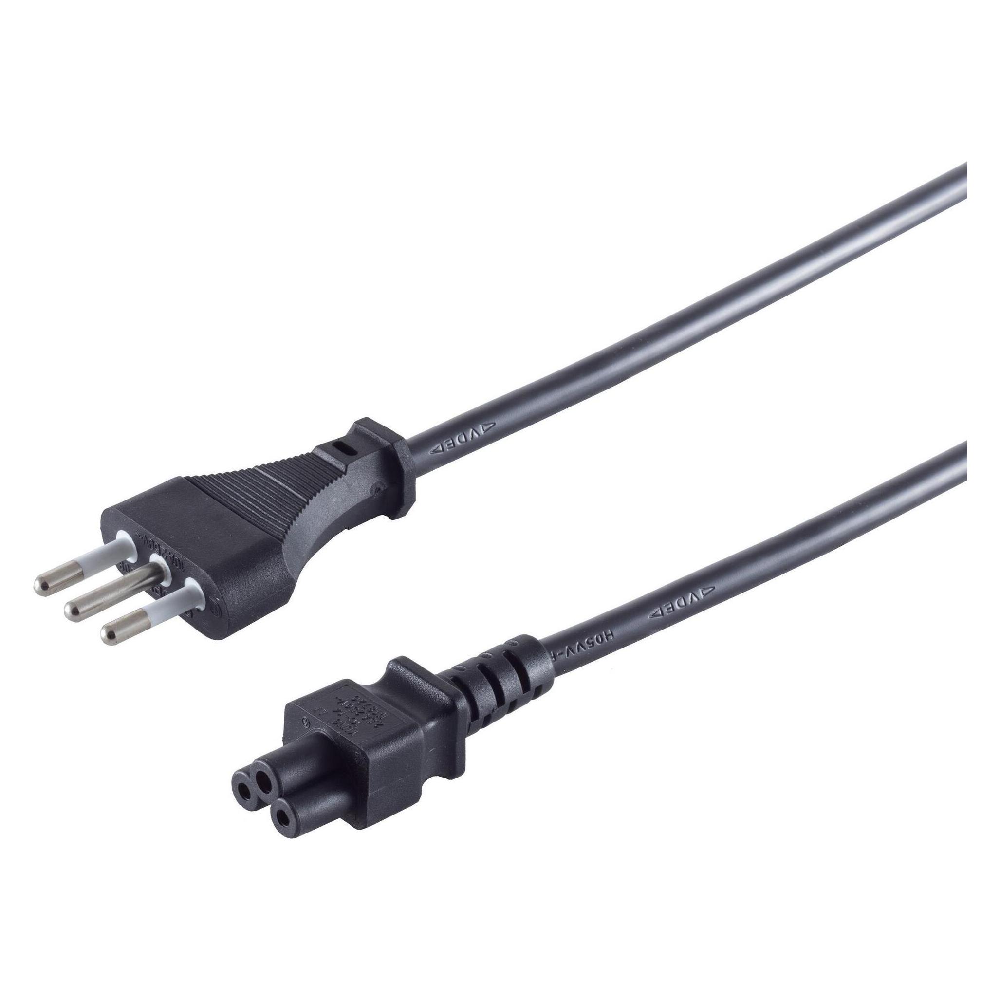 Shiverpeaks S/CONN maximum connectivity Netzanschlusskabel Italien, Stecker an 3pol Buchse C5, schwarz, 1,8 m (1.80 m) (IT60001)