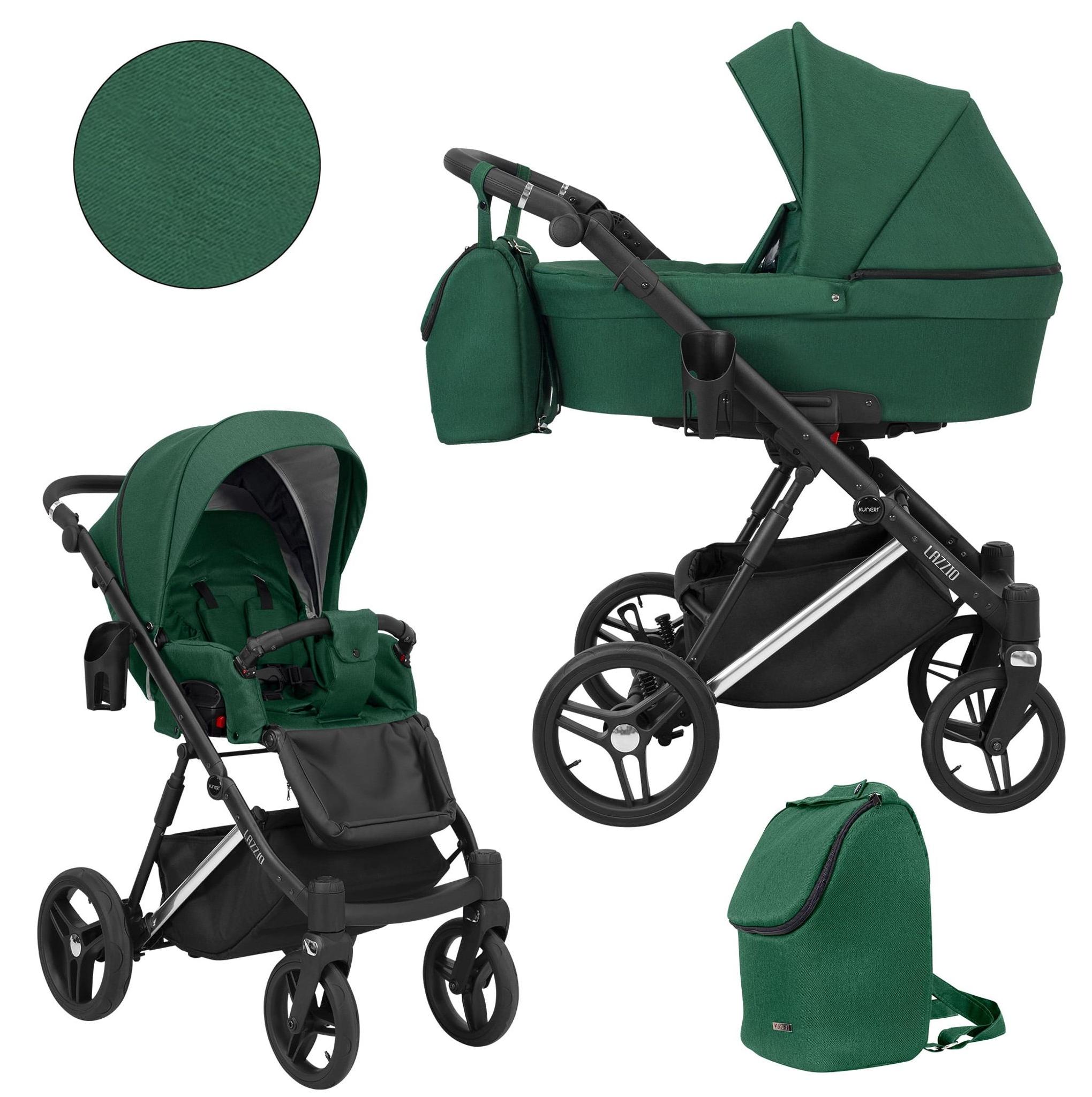 Kinderwagen Kunert Lazzio Premium 2in1 - Silberner Rahmen - Farbe: Grün