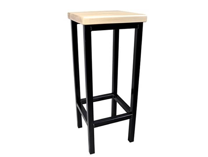 Magnetic Mobel Barhocker Stahl Holz massiv Barstuhl Industrial Design Metall Hocker H 78 cm (Buche Lackiert)