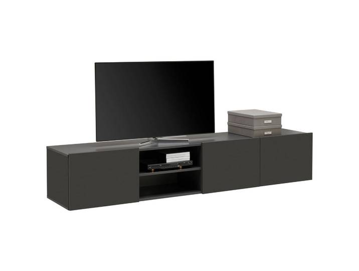 Hom`in Lowboard, Anthrazit, 200x36.7x42 cm, hängend, Wohnzimmer, TV Möbel, Lowboards, Lowboards hängend