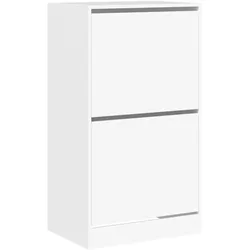 vidaXL Schuhschrank mit 2 Klappen Weiß 60x42x108 cm