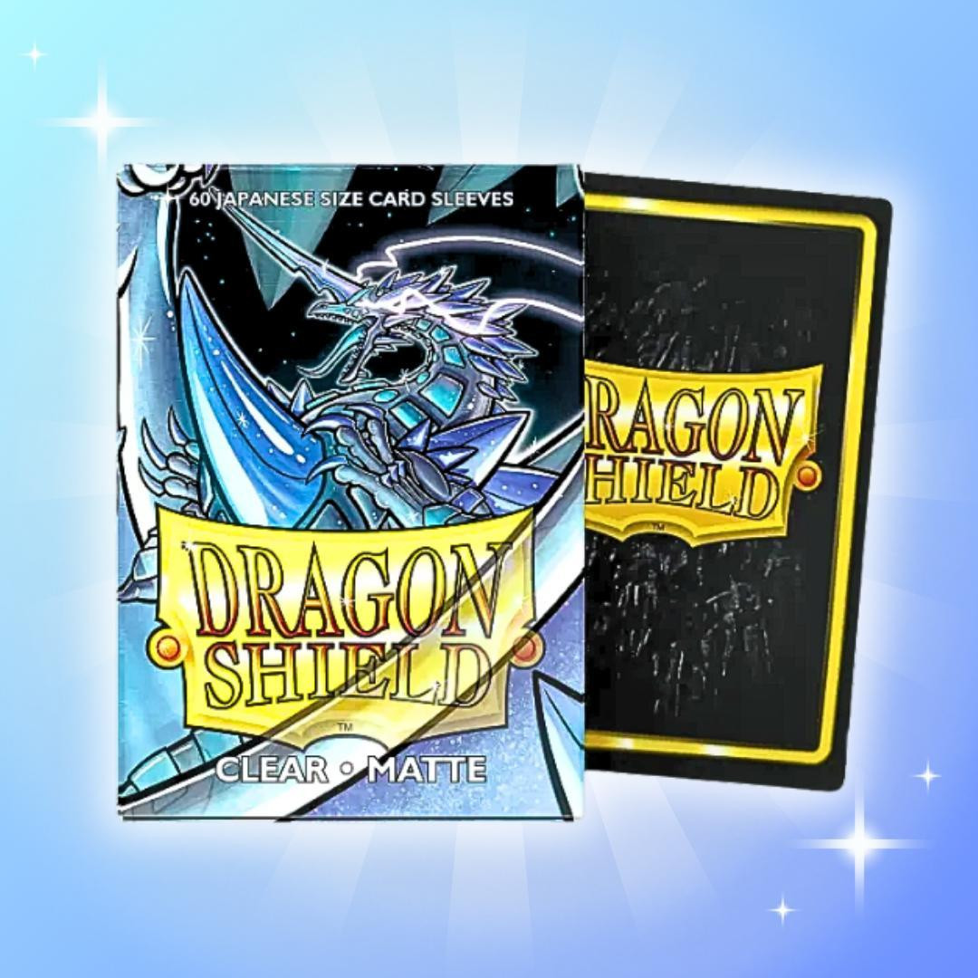 Dragon Shield kaarthouders – Transparant, mat, Japanse maat, 60 stuks per verpakking met Heartforcards transportbescherming