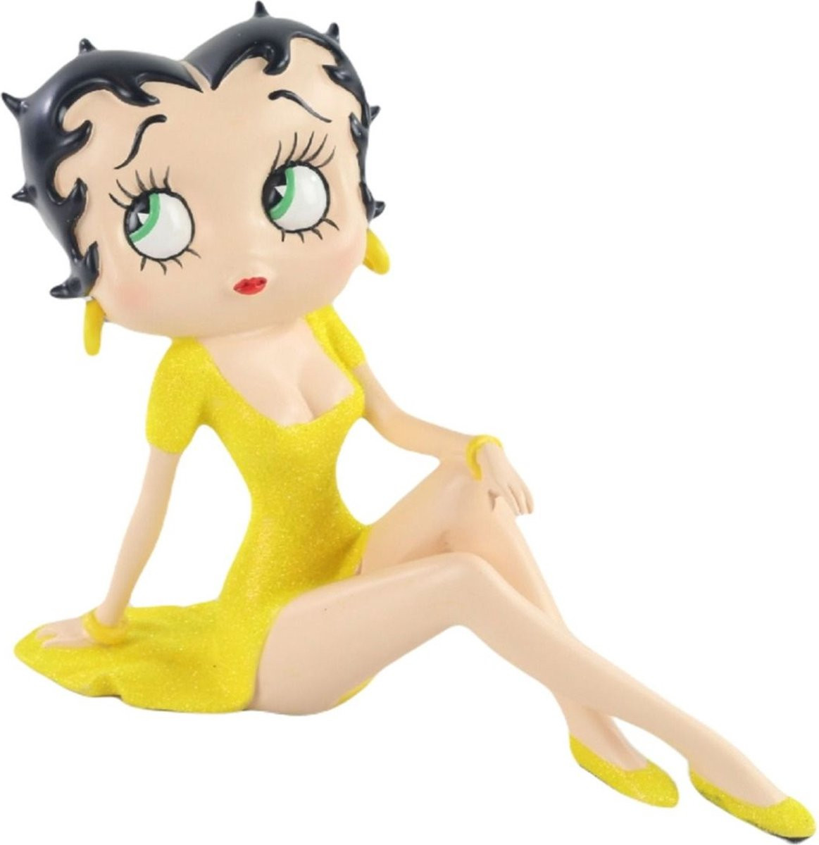 Betty Boop Demure Beeld in Gele Glitter Jurk