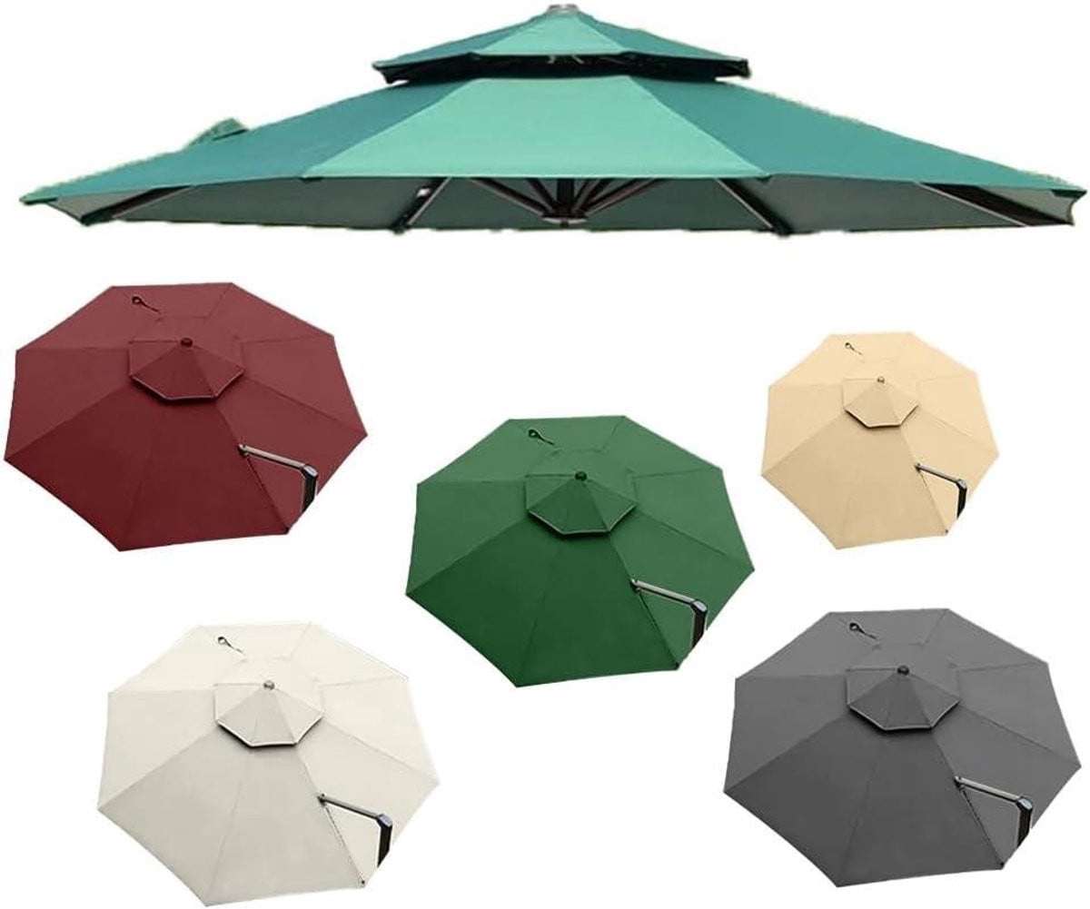 Vervangend Parasoldoek Rond - Beige - Waterdicht Polyester - 300 cm