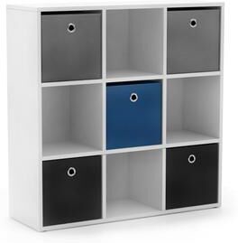 Simple Living 'Jolie' White Bookcase with Five Fabric Bins