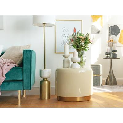 Beistelltisch KAYOOM "Art Deco 250, Abstelltisch aus Metall,funktional und stabil", beige (elfenbein, elfenbein), B:51,5cm H:43cm T:51,5cm, 100% Eisen, Tische, Beistelltisch, Dekorativ, glanzvolle Lackierung, stilvolles Design