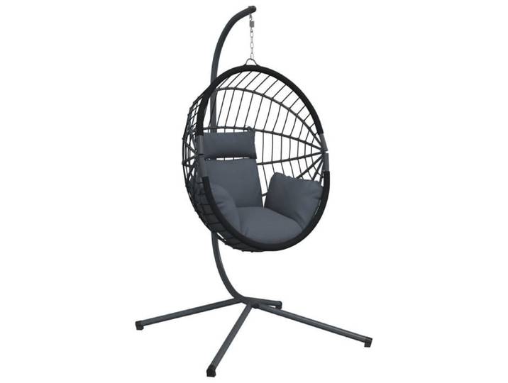 SOLDE Siège de jardin - Chill - Chaise suspendue - en forme d'œuf avec support anthracite HOMEFR1359884