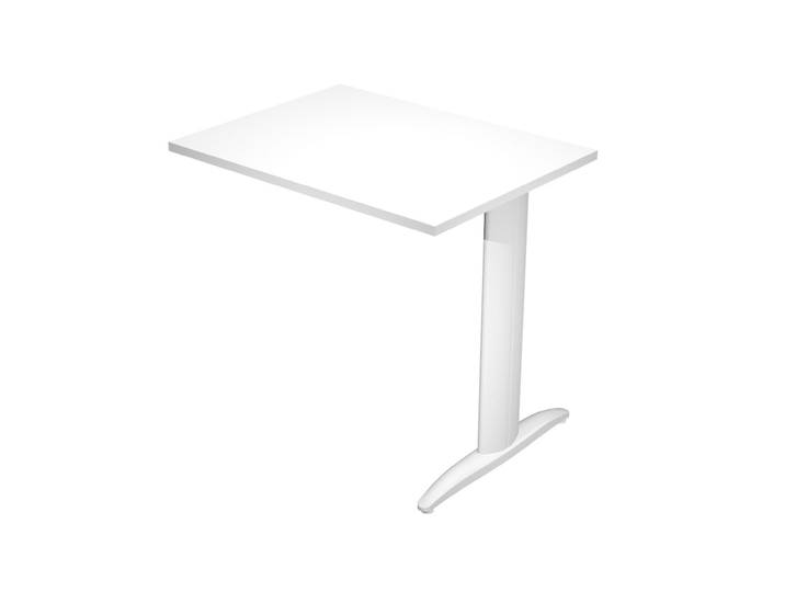 Extension retour pour bureau Pronto Métal - L.80 x P.60 cm - Plateau Blanc - Pied L Aluminium