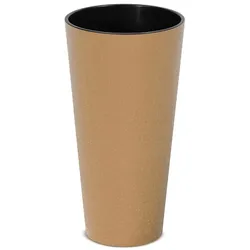 Prosperplast - Hoher runder Blumentopf ohne Reservoir – 25 x 25 x 47,6 cm, 9 l Fassungsvermögen in der Farbe Ocker