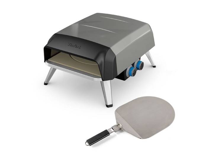 Tefal Pizzaofen Pizza Pronto, kompakter Gaspizzaofen für Zuhause, schnelles Vorheizen, 360° drehender Pizzastein, bis zu 400 °C, inkl. Pizzaschaufel, JM4130
