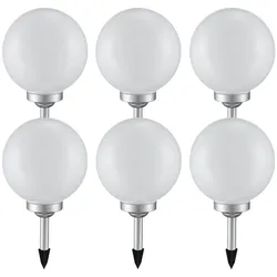 Solarleuchte Kugel Garten LED Gartendeko Solarkugel für Außen 20 cm Kugelleuchte Solar, Leuchtdauer ca. 6-8 Stunden, H 62 cm, 6er Set