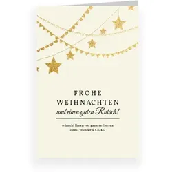 Weihnachtskarte: Goldener Stern in Creme