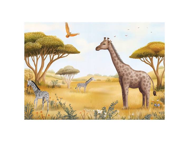 FOTOTAPETE Kinderzimmer Tiere Dschungel Tapete Kinder 250x175