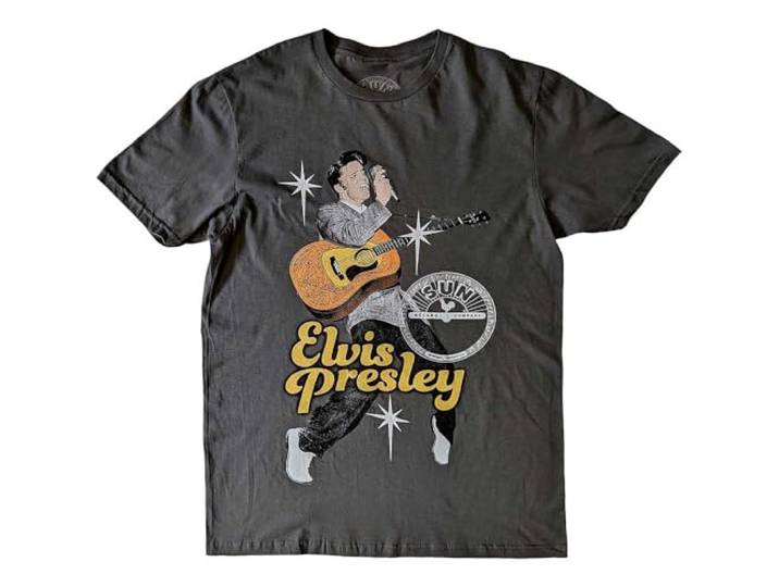 Rock Off officially licensed products Sun Records Elvis Toes T-shirt, Houtskool, XXL