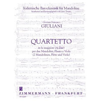 Quartett in C-Dur, für 2 Mandolinen, Flöte und Viola. Quartetto in do maggiore per due Mandolini, Flauto e Viola, Taschenbuch von , Zimmermann