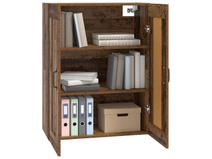 KKgypkn Wandschrank Altholz 69,5 x 34 x 90 cm Holzwerkstoff 3 Fächer, umkehrbare Tür, wandmontiert, pflegeleicht, platzsparend für Wohnzimmer