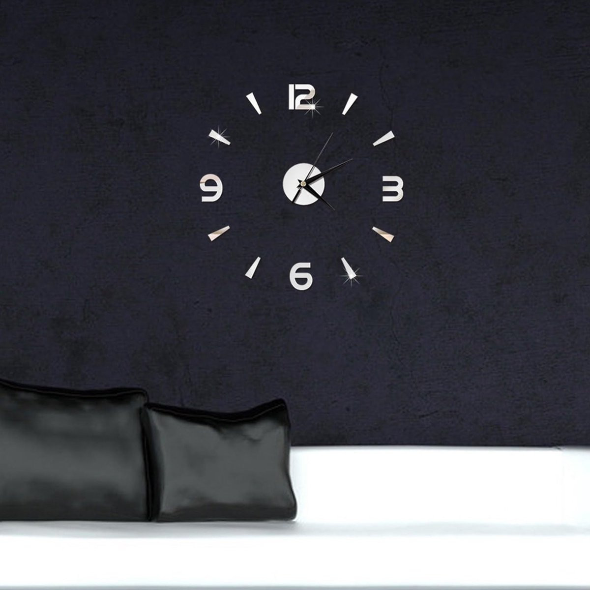 Dailygoods Dailygoody Zelfklevende Wandklok - Modern Zilveren Acryl - Kwarts Uurwerk voor Binnen