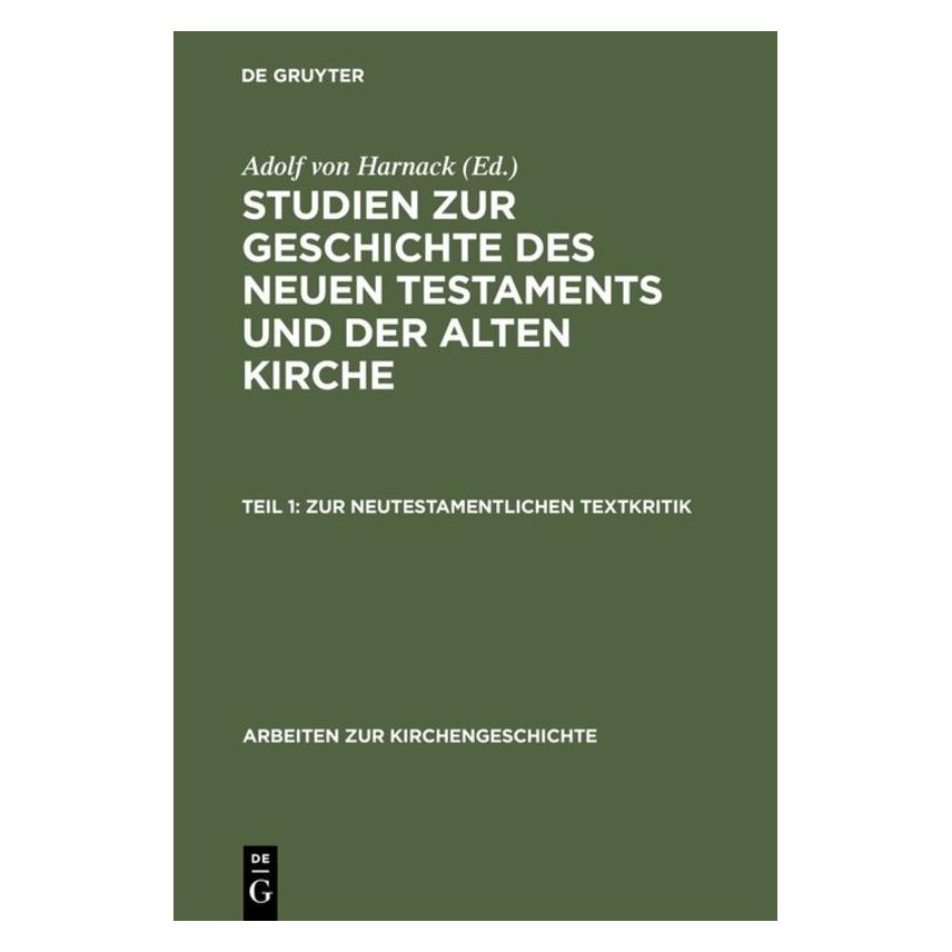 De Gruyter Harnack:Zur neutestamentlichen Textkrit (Deutsch, Hardcover, Adolf Harnack) (67768393)