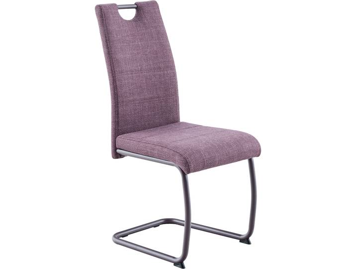 Freischwinger HELA FLORENZ , lila (wildberry, wildberry, wildberry), B:43cm H:97,5cm T:61cm, Metall, Polyester, Stoff, Stühle, Freischwinger, Rundrohrgestell Matching Colour, gepolstert, mit Griff