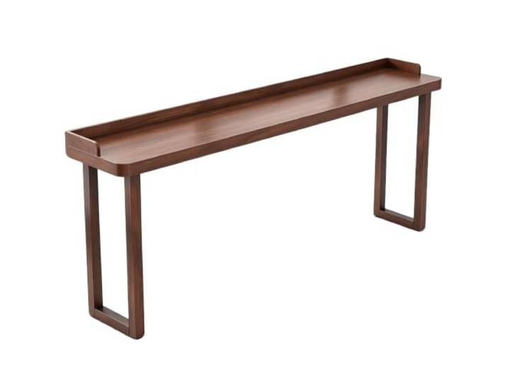 Moderner Stehtisch aus massivem Holz,lange,schmale hohe Platte,kein Hocker Schmaler langer Esstisch,Tischplatte aus massivem Holz,mit Zaun,platzsparend,einfach zu montieren(120cm)
