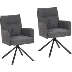 HTI-Living, Stühle, Drehstuhl Kyra Anthrazit (2x)