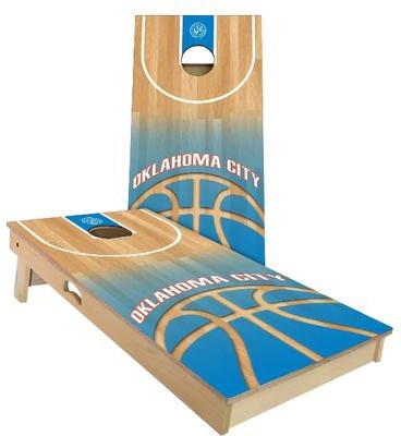 Skip's Garage Oklahoma City Basketball Outdoor Cornhole Board Set