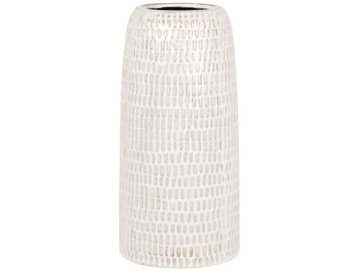 Vase aus Steinzeug, weiß und hellgrau, H25cm