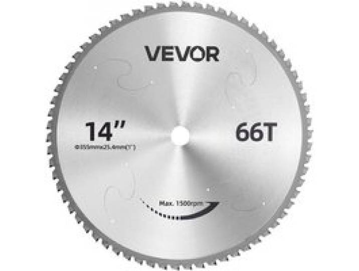 VEVOR Sägeblatt 355,6 mm 66 Zähne Cermet-beschichtet Kalttrennsägeblatt, Kompatibel mit Kappsägen, 4000 Schnitte, Schneiden Glatter Oberflächen ohne Grate, Geräuschreduzierung, Wärmeableitungslöcher