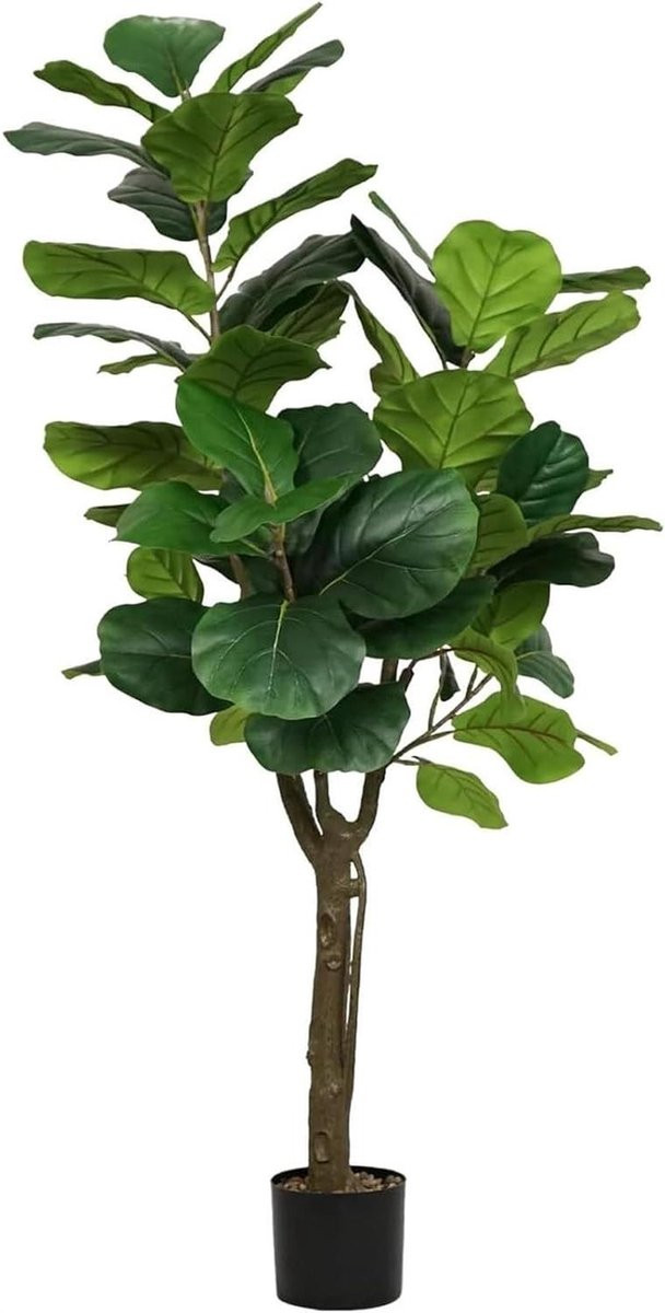 Kunstmatige Fiddle Leaf Vijgenboom voor Binnendecoratie, Groene Kunstplant voor Woonkamer of Kantoor (122 cm)