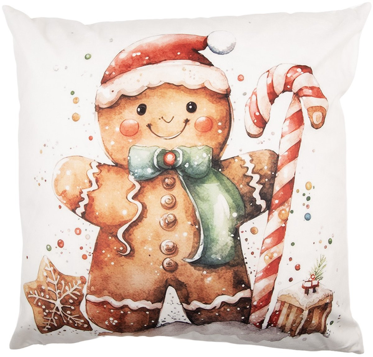 Clayre & Eef Kussenhoes Wit Polyester 45x45 cm