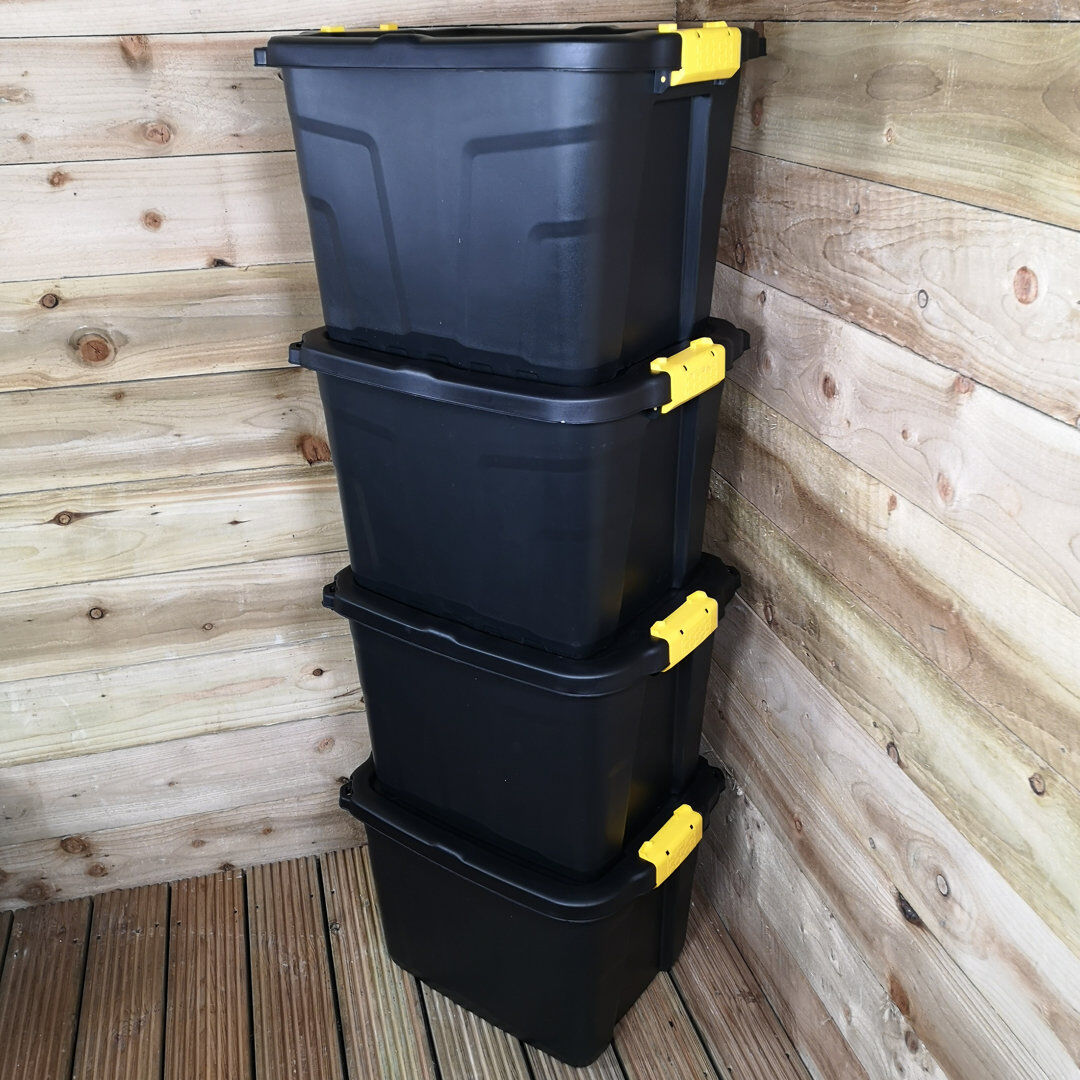 Dakota Fields Caziyah Plastic Decorative Bin Black 42L