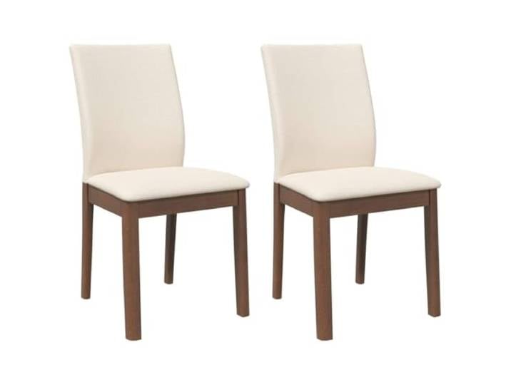 HKLGBVCR Esszimmerstühle mit Kissen, 2 Stück, Braun, Massivholz, Gummi Massives Gummibaumholz, inklusive Kissen, ergonomische Rückenlehne, Esszimmer, Wohnzimmer, Essen, Entspannung