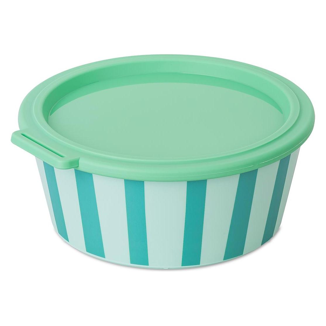 Koziol Schale Nora Box Stripes 18.8 cm, Sweet Blue/Strong Green (18.80 cm, 1.30 l) (8168259)