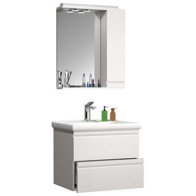 Waschtisch VCM "3-tlg. Waschplatz Waschtisch Schubladen Silora L", weiß, B:60cm T:46cm, Waschtische, Waschtisch