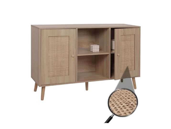 MCW Sideboard MCW-M42-S, Türen mit handgefertigtem natürlichen Kubu Rattan