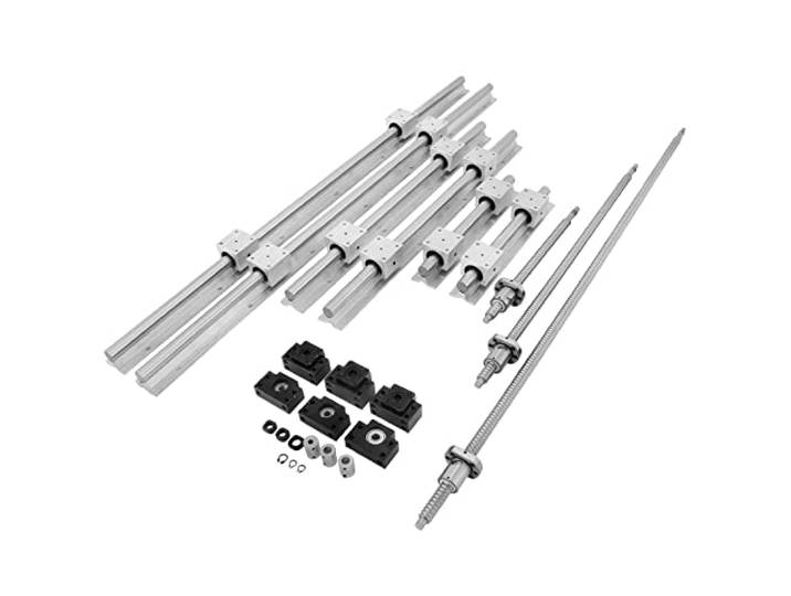 VEVOR Miniature Rail Linéaire Guide SBR20\, Rail Linéaire+3 Vis à Billes RM1605-350/650/1050 mm\, Rails Linéaires SBR20 Kit pour le Routeur CNC/Rectifieuse CNC/l'Impression de Machines Industrielles