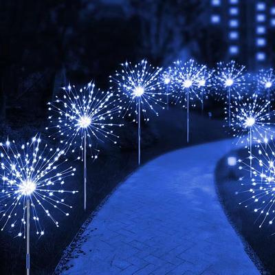 Inspired Finds Solar Firework Garden Lights LED Outdoor Decoration Waterproof Lawn Lamp blue 2pcs